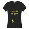 Muggle On Board Yellow Women's V-Neck T-Shirt