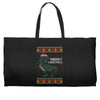 ugly dinosaur merry christmas Weekender Totes