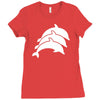 three dolphins Ladies Fitted T-Shirt