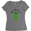 dill with it black logo Women's Triblend Scoop T-shirt