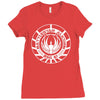 battlestar galactica distressed badge Ladies Fitted T-Shirt