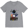 who loves husky V-Neck Tee