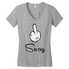 mickey fuck swag Women's V-Neck T-Shirt