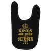 kings are born  october Baby Bibs