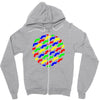 funny girly colorful patterns mustaches Zipper Hoodie