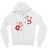 bloody hand print funny zombie kill undead blood horror killer Zipper Hoodie