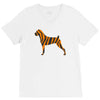 tiger pattern V-Neck Tee