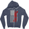 kayak american flag Zipper Hoodie