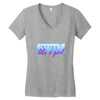 swim like a girl neon Women's V-Neck T-Shirt