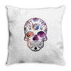 Colorful Skull Throw Pillow