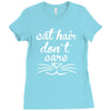 cat hair don't care cute crazy cat Ladies Fitted T-Shirt