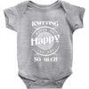 knitting makes me happy you not so much Baby Onesie