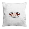 January Peeking Out Asian Baby Boy Throw Pillow