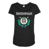 snowman christmas Maternity Scoop Neck T-shirt