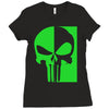 mad engine marvel brand punisher scar glow in the dark Ladies Fitted T-Shirt