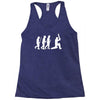 evolution of cricket white silhouette Racerback Tank