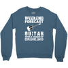 weekend forcast guitar with a chance of drinking Crewneck Sweatshirt