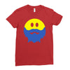 bearded smiley face Ladies Fitted T-Shirt