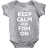 keep calm and fish on Baby Onesie