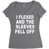 i flexed and the sleeves fell off Women's Triblend Scoop T-shirt