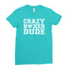 crazy boxer dude Ladies Fitted T-Shirt
