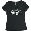 daddy since 2015   mens funny Women's Triblend Scoop T-shirt