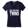 real men make twins (2) Women's V-Neck T-Shirt