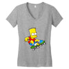 skate bart Women's V-Neck T-Shirt