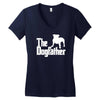 the dogfather  nerd retro der pate godfather fun Women's V-Neck T-Shirt