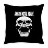 angry metal head Throw Pillow