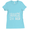 namaste in bed off shoulder Ladies Fitted T-Shirt