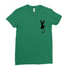 Cat Pocket Ladies Fitted T-Shirt