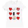 ls lesbian full heart Ladies Fitted T-Shirt