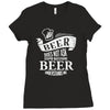 beer does not ask questions Ladies Fitted T-Shirt