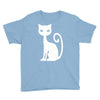 white cat funny Youth Tee