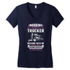 Warning I Belong To A Trucker Women's V-Neck T-Shirt