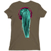 headphones girl Ladies Fitted T-Shirt