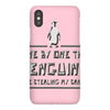 one by one penguins stealing iPhoneX
