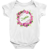Floral Baby Name Baby Bodysuit