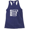 v6 swim bike run Racerback Tank