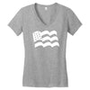 american flag sticker vinyl decal   usa stars united states country ca Women's V-Neck T-Shirt
