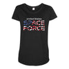 United States Space Force American Flag Maternity Scoop Neck T-shirt