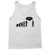 stop following me funny darwins evolution parody mens white t shirt Tank Top