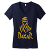 uomo dakar stampa oro moto deserto parigi africa sport Women's V-Neck T-Shirt