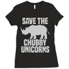 save the chubby unicorns (2) Ladies Fitted T-Shirt