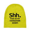 shh my hangover t shirt funny beer college drunk s 3xl Baby Beanies
