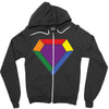 Rainbow LGBT Diamond Zipper Hoodie