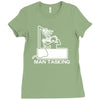 man tasking Ladies Fitted T-Shirt
