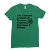 The Universe Is Made Of Protons, Neutrons, Electrons, Morons Ladies Fitted T-Shirt
