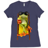 frog funny cocktail Ladies Fitted T-Shirt